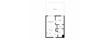 a floor plan of a 1 bedroom floor plan
