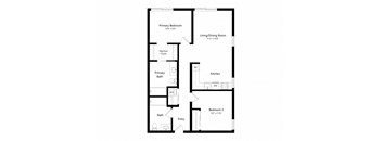 a floor plan of a 1 bedroom floor plan
