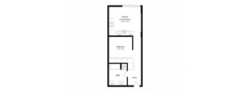 a floor plan of a 1 bedroom floor plan