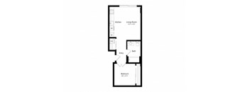 a floor plan of a 1 bedroom floor plan