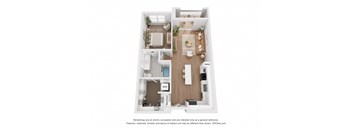 a stylized floor plan of a 2103 sq ft apartment