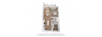 a typical floor plan of a 1 bedroom apartment