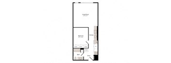 a floor plan of a unit with a bedroom and a loft