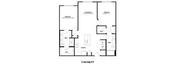 a floor plan of a room with a bathroom and a kitchen
