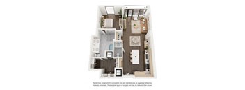 the outlook floor plan  1 bedroom  1199 square feet