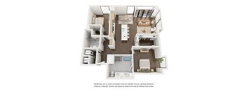 a 1 bedroom floor plan with a bathroom and a living room