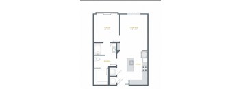 a floor plan of a living room and a bedroom