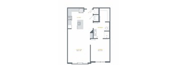 a floor plan of a house with a bedroom and a living room