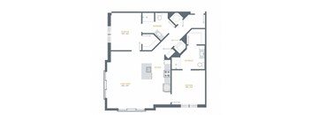 blueprint of a floor plan of a unit with a bedroom and a living room