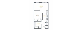 a floor plan of a house with a bedroom and a living room