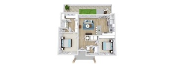 a1 floor plan  1 bedroom with 2 baths  1192 square feet