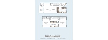 Snoqualmie Floor Plan at Hidden River Townhomes, Kirkland, WA