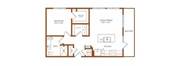 a floor plan of a house with a bedroom and a living room