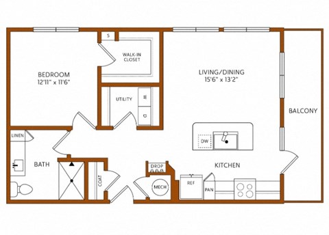 a floor plan of a house with a bedroom and a living room