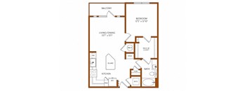 a floor plan of a 1 bedroom floor plan