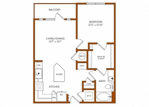 a floor plan of a 1 bedroom floor plan