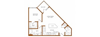 a floor plan of a house with a high asymmetrical roof