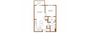 a floor plan of a 1 bedroom floor plan