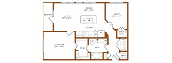 a floor plan of a house with a bedroom and a living room