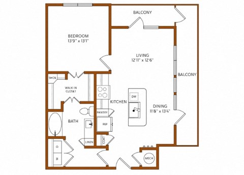 a floor plan of a bedroom house with an open floor plan