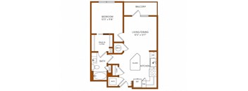 a floor plan of a 1 bedroom floor plan