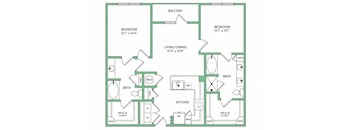 a floor plan of a unit with two floors and a staircase
