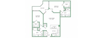 a floor plan of a 1 bedroom floor plan