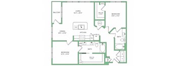 a diagram of a floor plan of a house with bedrooms and baths