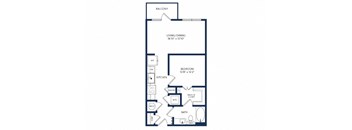 a floor plan of a 1 bedroom floor plan