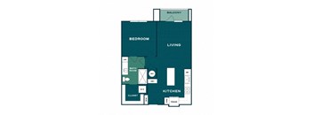 floor plan of the first floor of a bedroom apartment