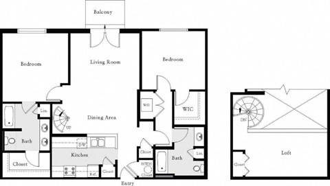 a floor plan of a living room and a bedroom