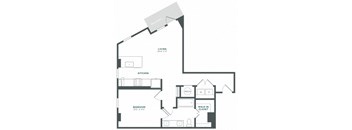 a floor plan of a house with an open floor plan and a diagram of the