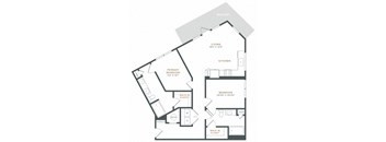 a floor plan of a 1 bedroom floor plan