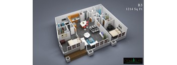 a bedroom floor plan with a living room and a dining room