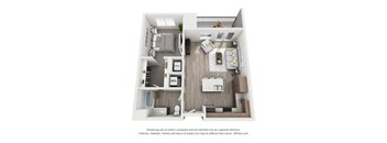 a 1 bedroom floor plan  villas at spring creek apartments