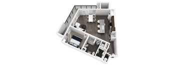 A11 Floor Plan at 422 at the Lake, Austin, TX 78704