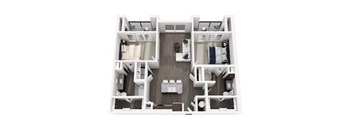 .B2 Floor Plan at 422 at the Lake, Austin