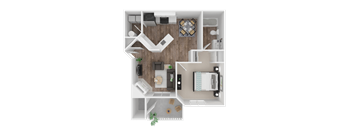 One Bed Floorplan at The Arden, Oregon, 97080
