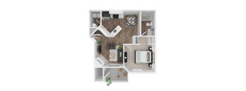 1 Bed Floorplan at The Arden, Gresham, Oregon