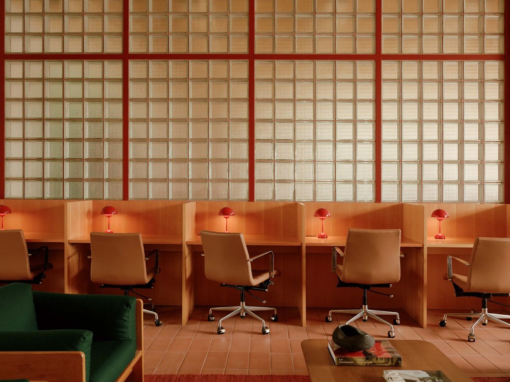 a group of chairs in an empty room
