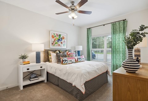 Spacious bedroom with ceiling fan in our Ladson, SC homes for rent.