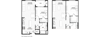 two layouts of a floor plan of a house