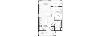 floor plan of the first floor of a small house