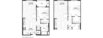 two layouts of a floor plan of a house