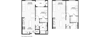 two plans of a floor plan of a house