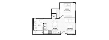 a floor plan of a small house with bedrooms and a living room