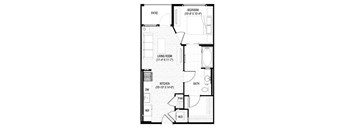 a floor plan of a small house with a garage