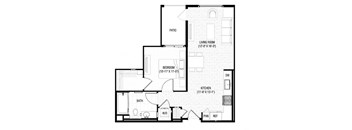 the first floor plan of a small house with a garage