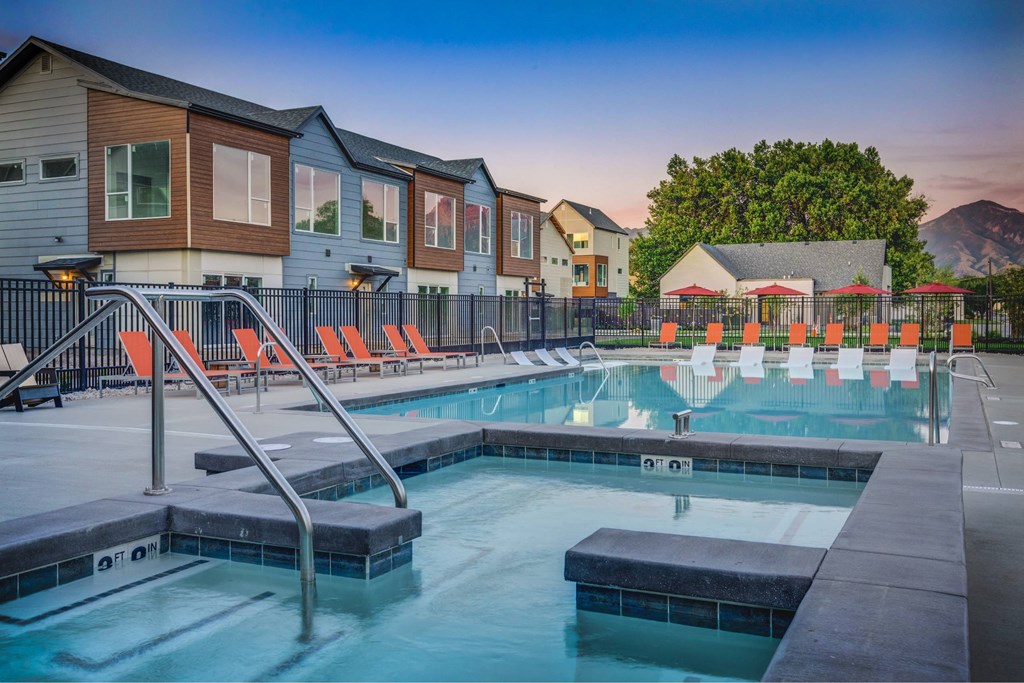 our apartments have a resort style pool with chairs
