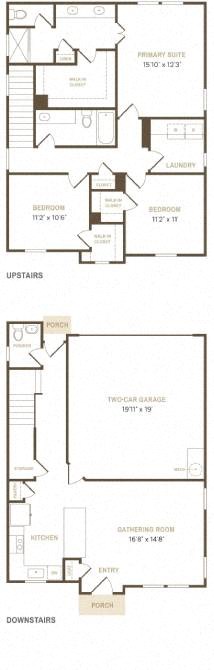 three images of a floor plan of a house